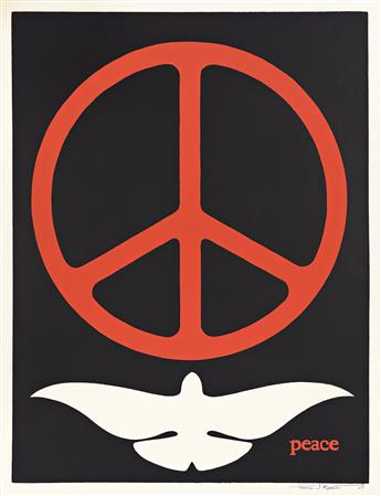 THOMAS W. BENTON (1930-2007).  PEACE. Group of 3 posters. 1968-1969. Each approximately 26x20 inches, 66x50¾ cm.